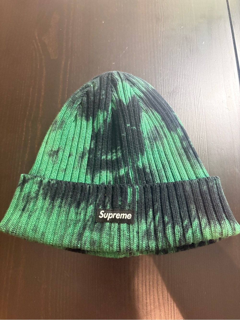 Supreme beanie overdyed “ splatter green”
